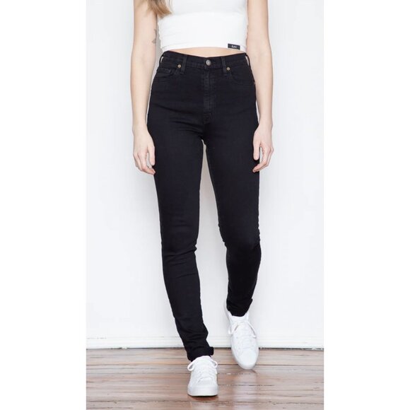 DUTIL High Rise Skinny  Jeans in Black Overdye - Size 26 - Picture 1 of 14